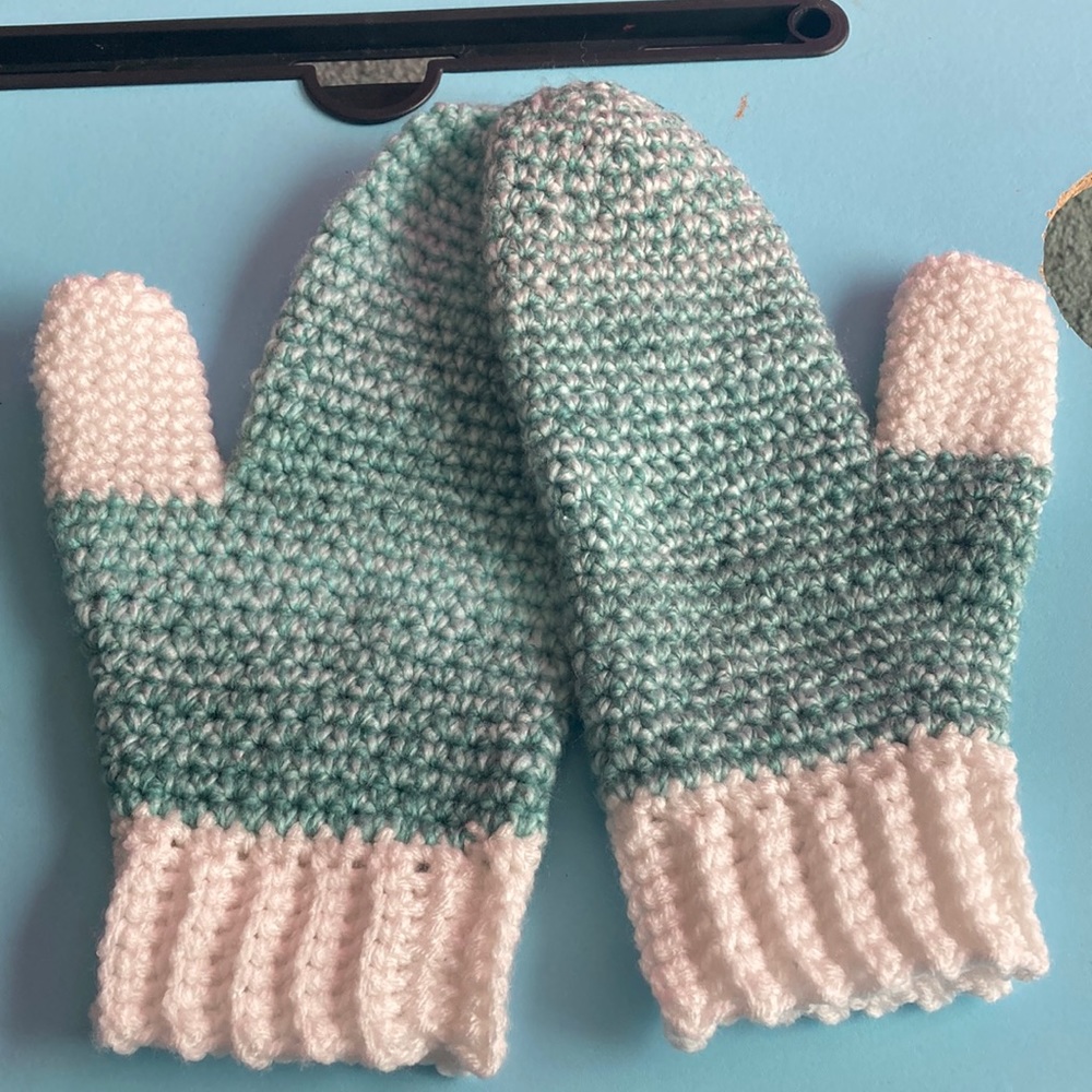 Hand crochet mittens